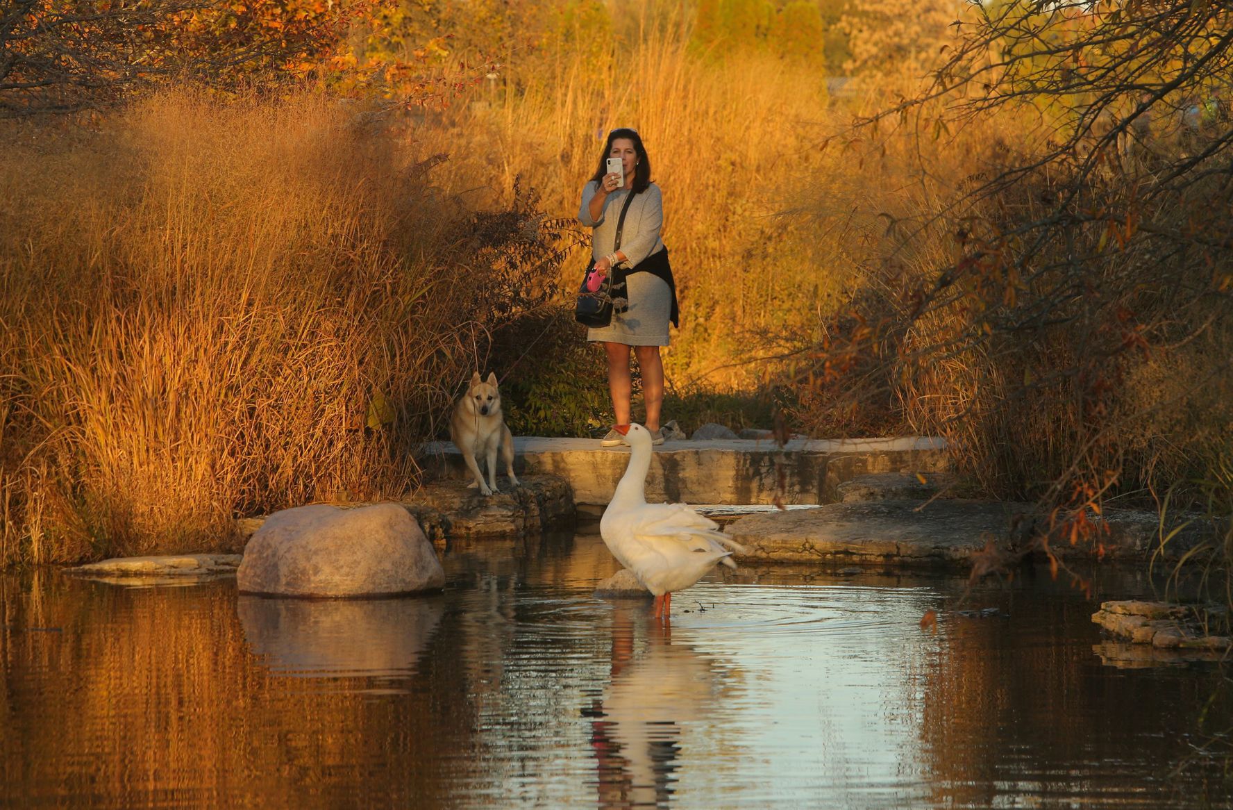 People enjoy another warm fall day